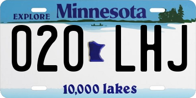 MN license plate 020LHJ