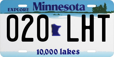 MN license plate 020LHT