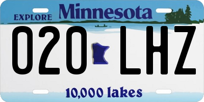 MN license plate 020LHZ