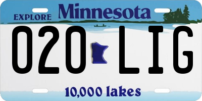 MN license plate 020LIG