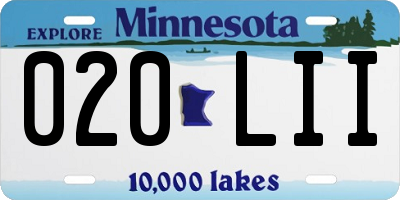 MN license plate 020LII