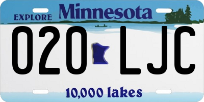 MN license plate 020LJC