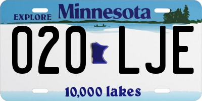 MN license plate 020LJE