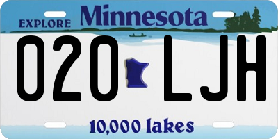 MN license plate 020LJH