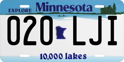 MN license plate 020LJI