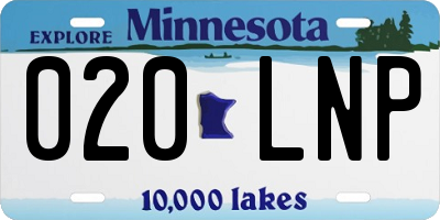 MN license plate 020LNP