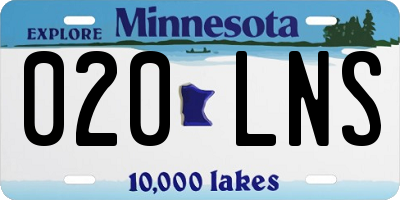 MN license plate 020LNS