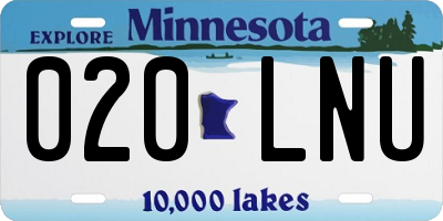 MN license plate 020LNU