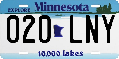 MN license plate 020LNY