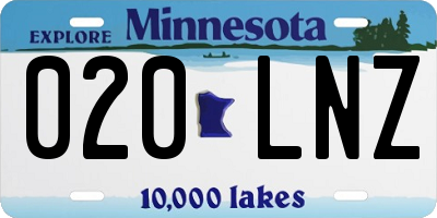 MN license plate 020LNZ