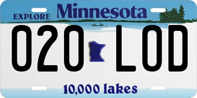 MN license plate 020LOD
