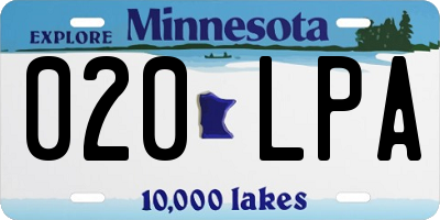 MN license plate 020LPA