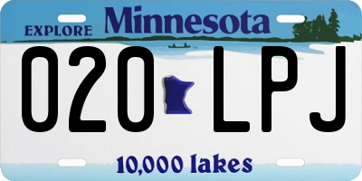 MN license plate 020LPJ