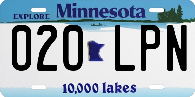 MN license plate 020LPN