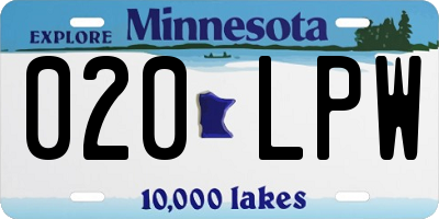 MN license plate 020LPW