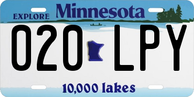 MN license plate 020LPY