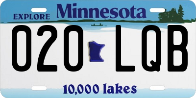 MN license plate 020LQB