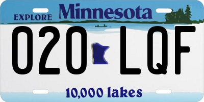 MN license plate 020LQF