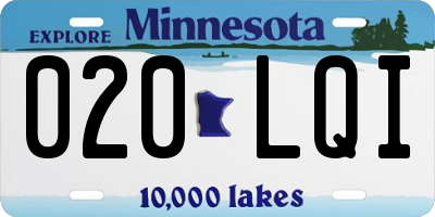 MN license plate 020LQI