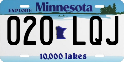 MN license plate 020LQJ