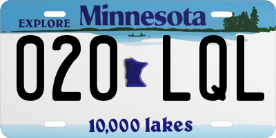 MN license plate 020LQL