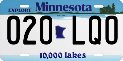 MN license plate 020LQO