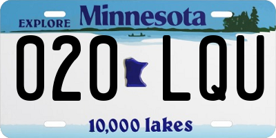 MN license plate 020LQU