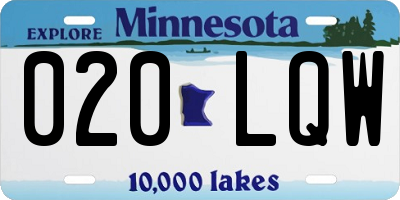 MN license plate 020LQW