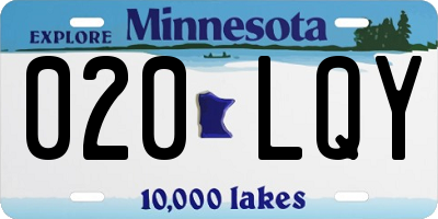 MN license plate 020LQY
