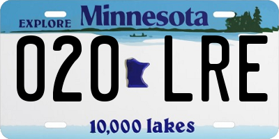 MN license plate 020LRE