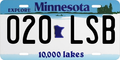 MN license plate 020LSB