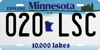 MN license plate 020LSC