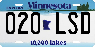 MN license plate 020LSD