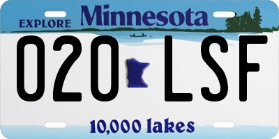 MN license plate 020LSF