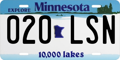 MN license plate 020LSN