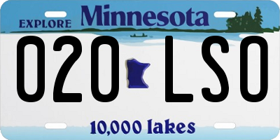 MN license plate 020LSO