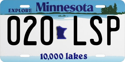 MN license plate 020LSP