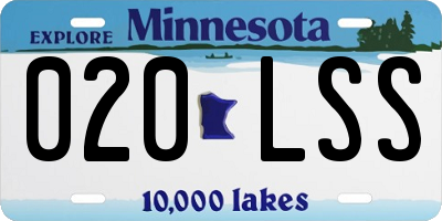 MN license plate 020LSS