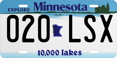 MN license plate 020LSX