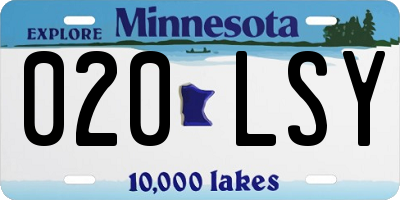 MN license plate 020LSY