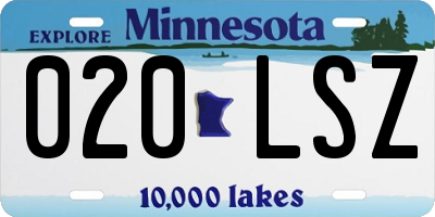 MN license plate 020LSZ