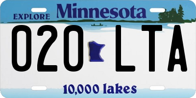 MN license plate 020LTA