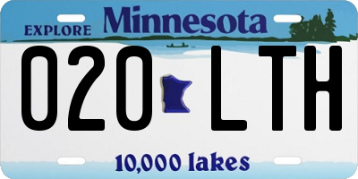 MN license plate 020LTH