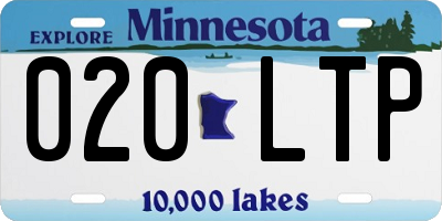 MN license plate 020LTP