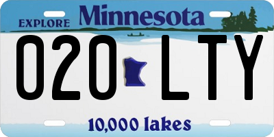 MN license plate 020LTY
