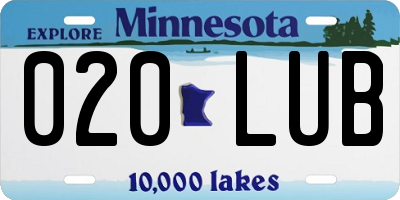 MN license plate 020LUB