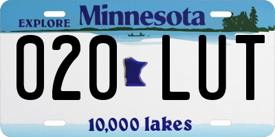 MN license plate 020LUT