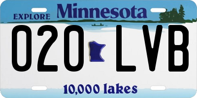 MN license plate 020LVB
