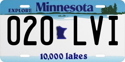 MN license plate 020LVI