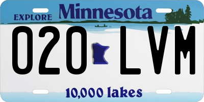 MN license plate 020LVM
